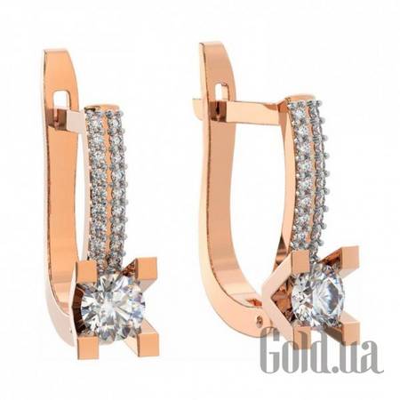 Серьги Золотые серьги с куб. циркониями