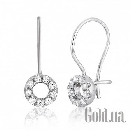 Серьги Серебряные серьги с  куб. циркониями