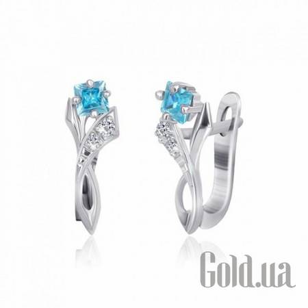 Серьги Серебряные серьги с куб. циркониями