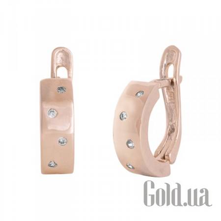 Серьги Серебряные серьги с куб. циркониями в позолоте