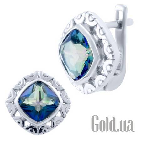 Серьги Серебряные серьги с топазами