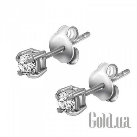 Серьги-гвоздики Серебряные серьги с куб. циркониями