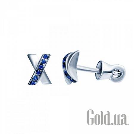Серьги-гвоздики Серебряные серьги с куб. циркониями