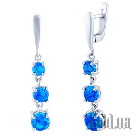 Серьги с подвесками Серебряные серьги с опалами