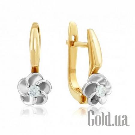 Серьги Золотые серьги с бриллиантами