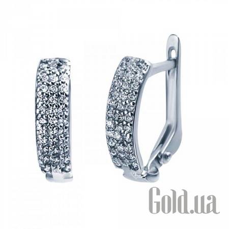 Серьги Серебряные серьги с куб. циркониями
