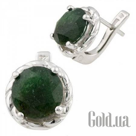 Серьги Серебряные серьги с авантюринами