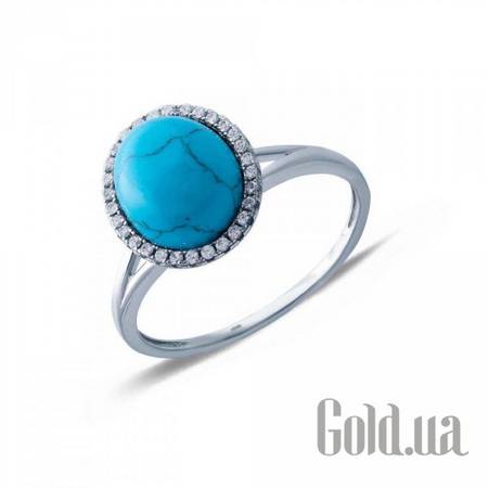 Женские кольца Женское серебряное кольцо с искусств. бирюзой, 18