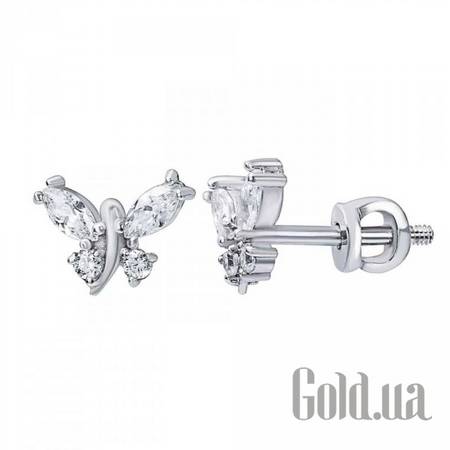 Серьги-гвоздики Серебряные серьги с куб. циркониями