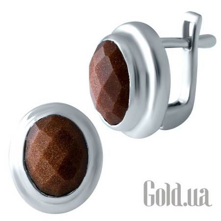 Серьги Серебряные серьги с авантюринами