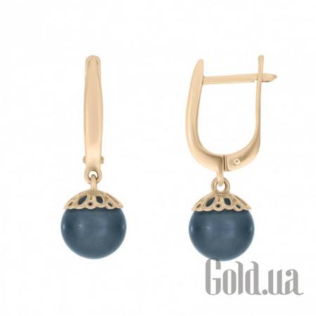 Серьги с подвесками Золотые серьги с культив. жемчугом