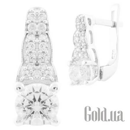 Серьги Fresh Jewelry Серебряные серьги с куб. циркониями