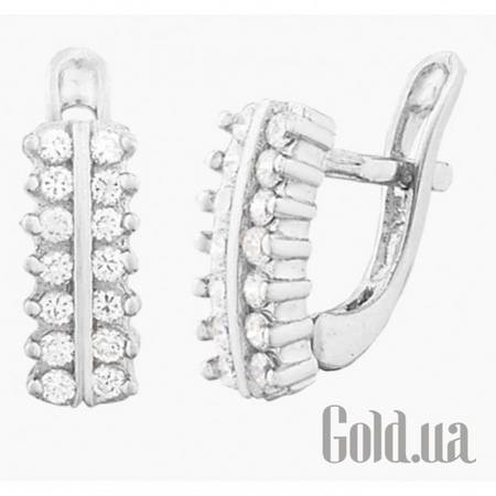 Серьги Серебряные серьги  с куб. циркониями