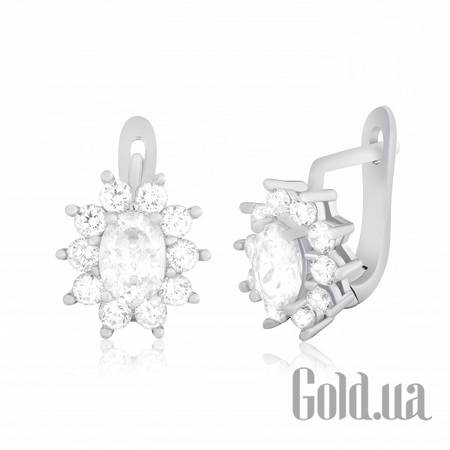 Серьги Серебряные серьги с куб. циркониями