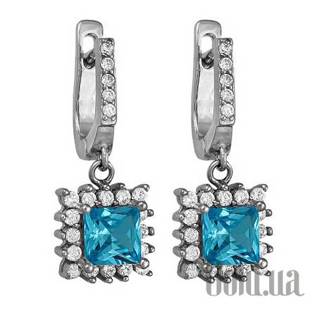 Серьги с подвесками Серебряные серьги с куб. циркониями
