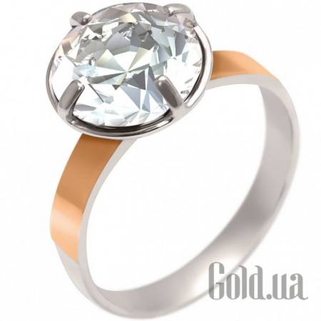 Кольцо Серебряное кольцо с куб. цирконием в позолоте, 19