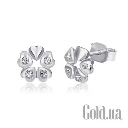 Серьги-гвоздики Серебряные серьги с куб. циркониями