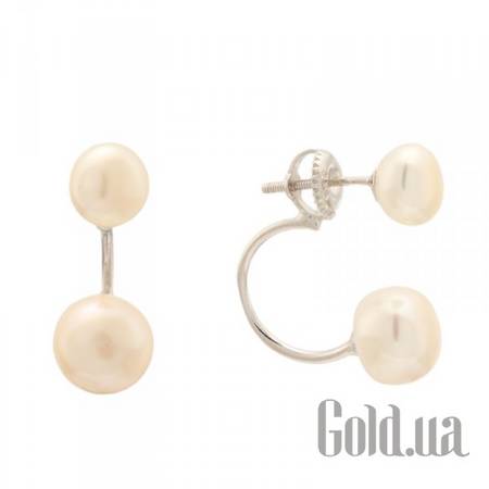 Серьги-гвоздики Серебряные серьги с искусств. жемчугом