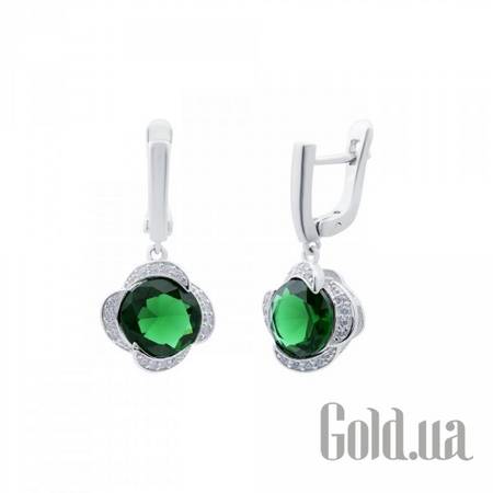 Серьги с подвесками Серебряные серьги с куб. циркониями