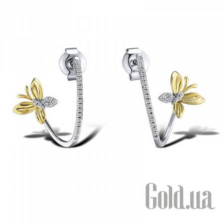 Серьги-гвоздики Золотые серьги с бриллиантами
