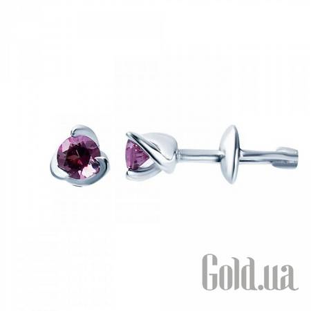 Серьги-гвоздики Серебряные серьги с куб. циркониями