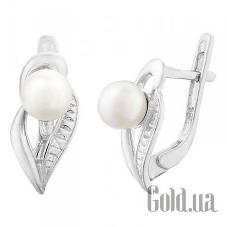Серьги Серебряные серьги с искусств. жемчугом