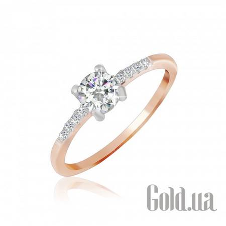 Кольцо Silvex925 Серебряное кольцо с куб. цирконием в позолоте, 18