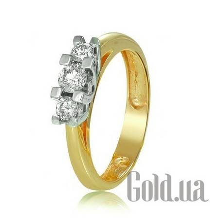 Кольцо Золотое кольцо с циркониями Swarovski Zirconia, 16.5