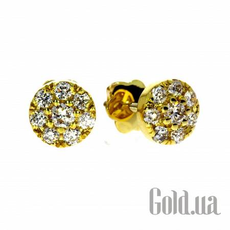 Серьги-гвоздики Золотые серьги с бриллиантами