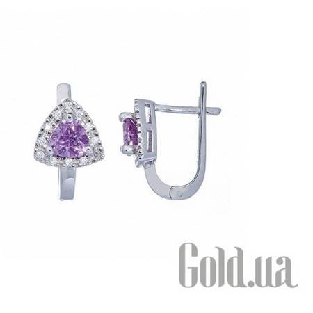 Серьги Серебряные серьги с куб. циркониями