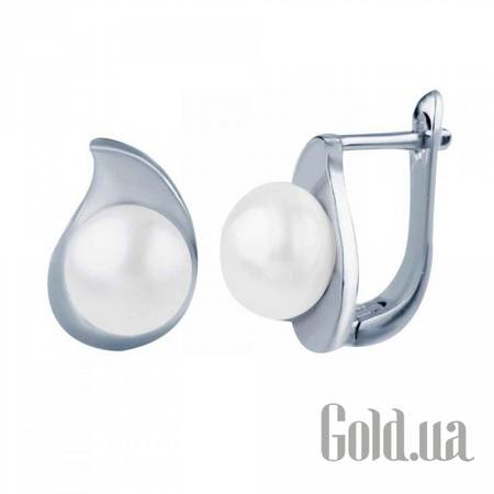 Серьги Серебряные серьги с жемчугом