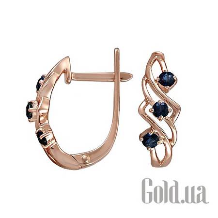 Серьги Золотые серьги с сапфирами