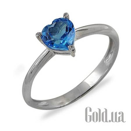 Кольцо Золотое кольцо с бриллиантами и топазом, 18