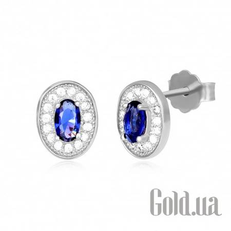 Серьги-гвоздики Серебряные серьги с куб. циркониями