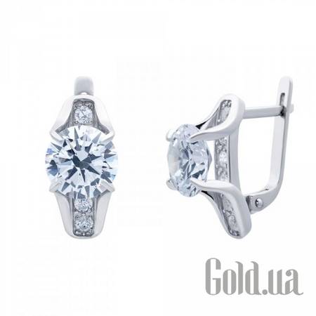 Серьги Серебряные серьги с куб. циркониями