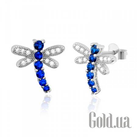 Серьги-гвоздики Серебряные серьги с куб. циркониями