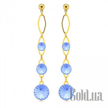 Серьги с подвесками Серьги с кристаллами Swarovski в позолоте