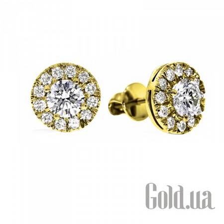 Серьги-гвоздики Золотые серьги с бриллиантами