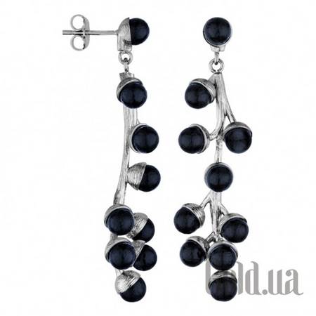 Серьги с подвесками Серебряные женские серьги  с камедью