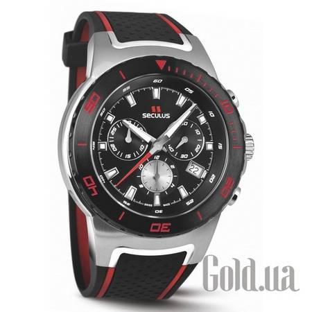 Швейцарские часы Men Silicon 4488.2.503 black, ss tr-ipb red, silicon black red