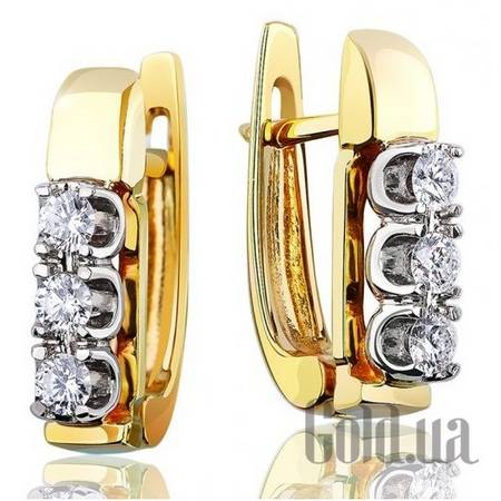 Серьги Золотые серьги с бриллиантами