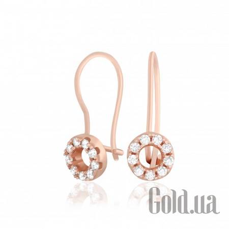 Серьги Серебряные серьги с куб. циркониями в позолоте
