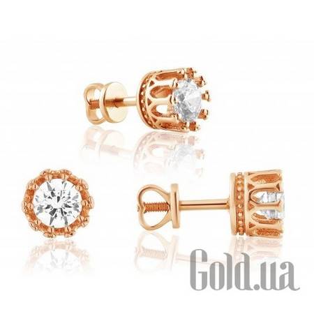 Серьги-гвоздики Золотые серьги с циркониями Swarovski Zirconia