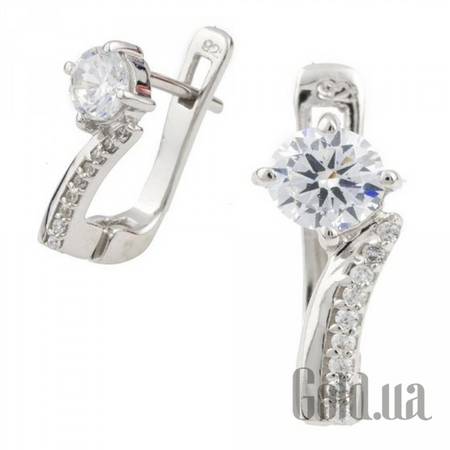 Серьги Серебряные серьги с куб. циркониями
