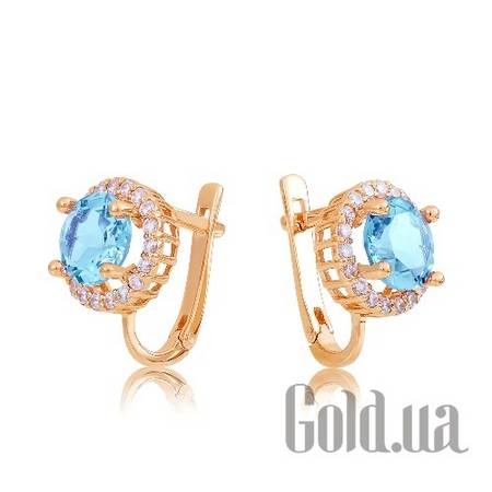 Серьги Золотые серьги с топазами и куб. циркониями