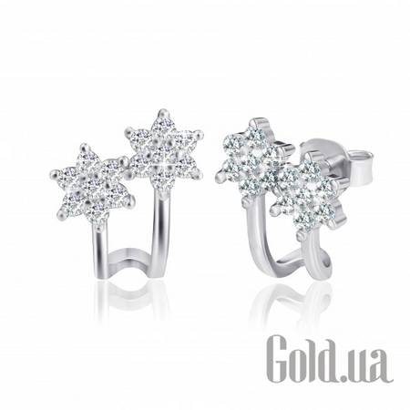Серьги-гвоздики Серебряные серьги с куб. циркониями