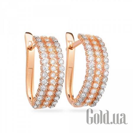 Серьги Золотые серьги с куб. циркониями