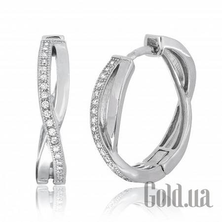 Серьги Серебряные серьги с  куб. циркониями