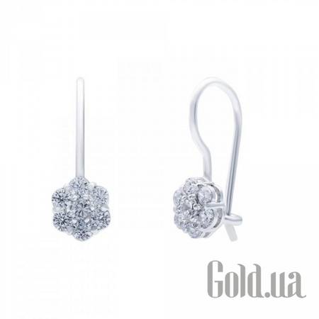 Серьги Серебряные серьги с куб. циркониями