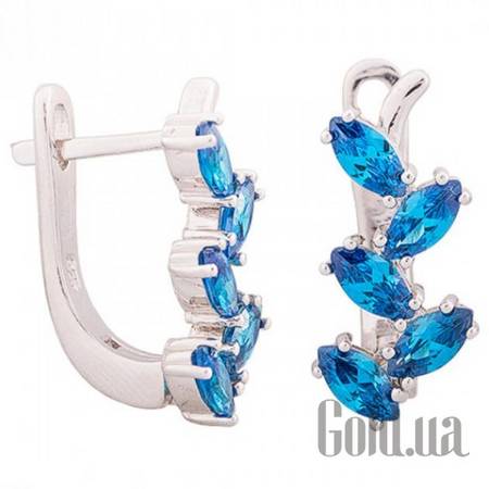 Серьги Серебряные серьги с куб. циркониями